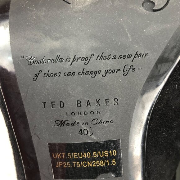 Ted Baker London Women's EU 40.5 US 10 Marinax Black Suede High Heels Mules $195 - Picture 13 of 14